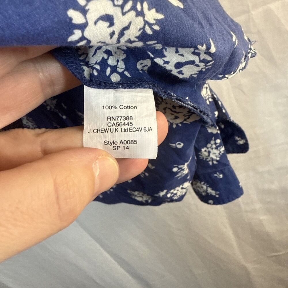 J. Crew Blue Floral Blouse Size XL Preowned - Picture 7 of 15